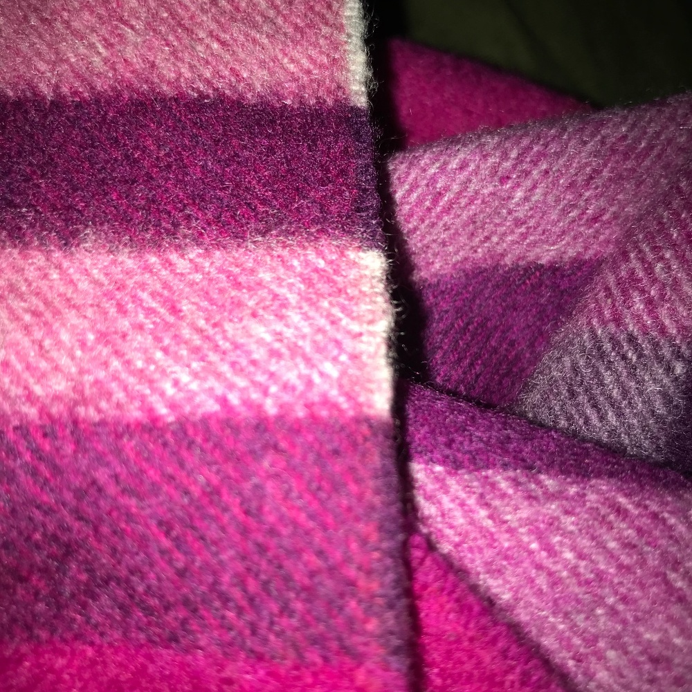 Magenta Classic Check Burberry Cashmere Scarf